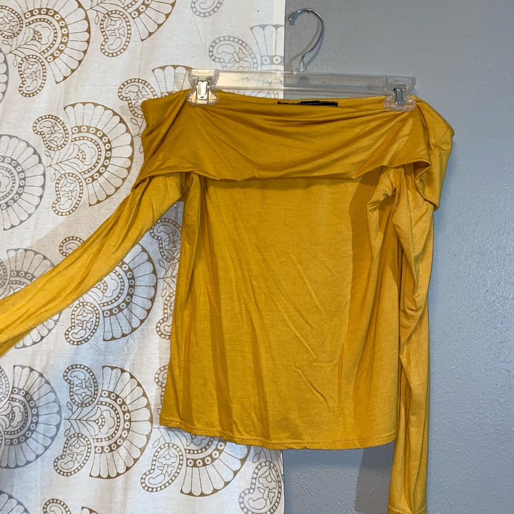 Off the shoulder Mustard yellow top